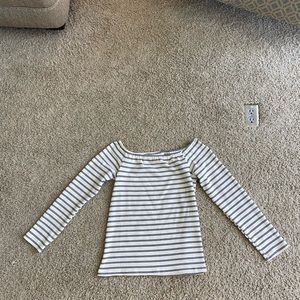 off the shoulder striped top